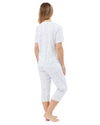 Marlon Womens Sketch Floral Jersey Cropped Pyjamas