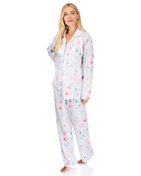 La Marquise Womens 'Watercolours' Long Sleeve Button Pyjamas