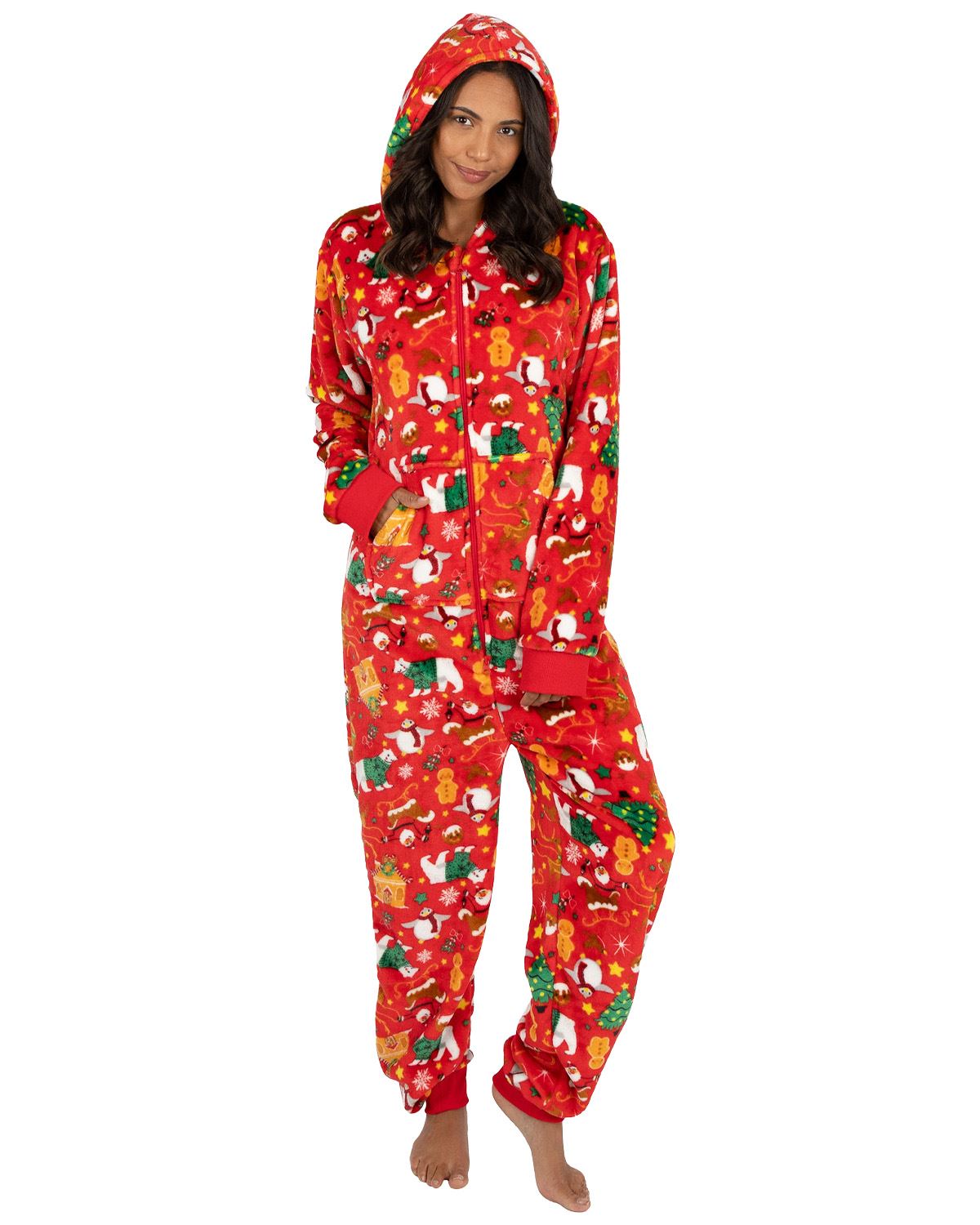 Huggable Adults Fleece Christmas Onesie