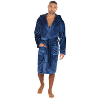 Pierre Roche Mens Polished Hooded Dressing Gown