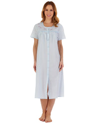 Slenderella Womens Polycotton Button Short Sleeve Nightie