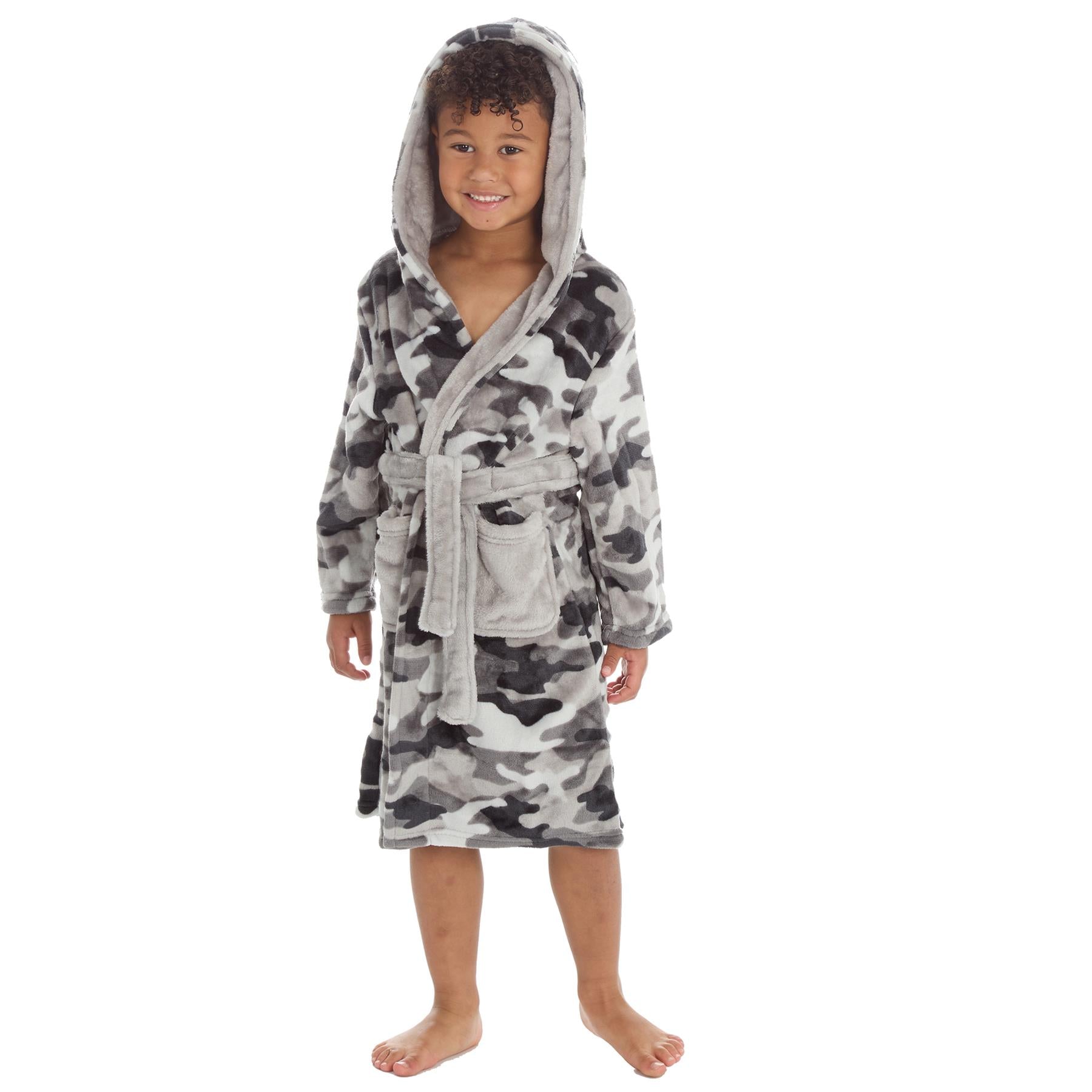 Boys Grey Camo Dressing Gown Slumber Hut Boys Grey Camo Dressing Gown Slumber Hut