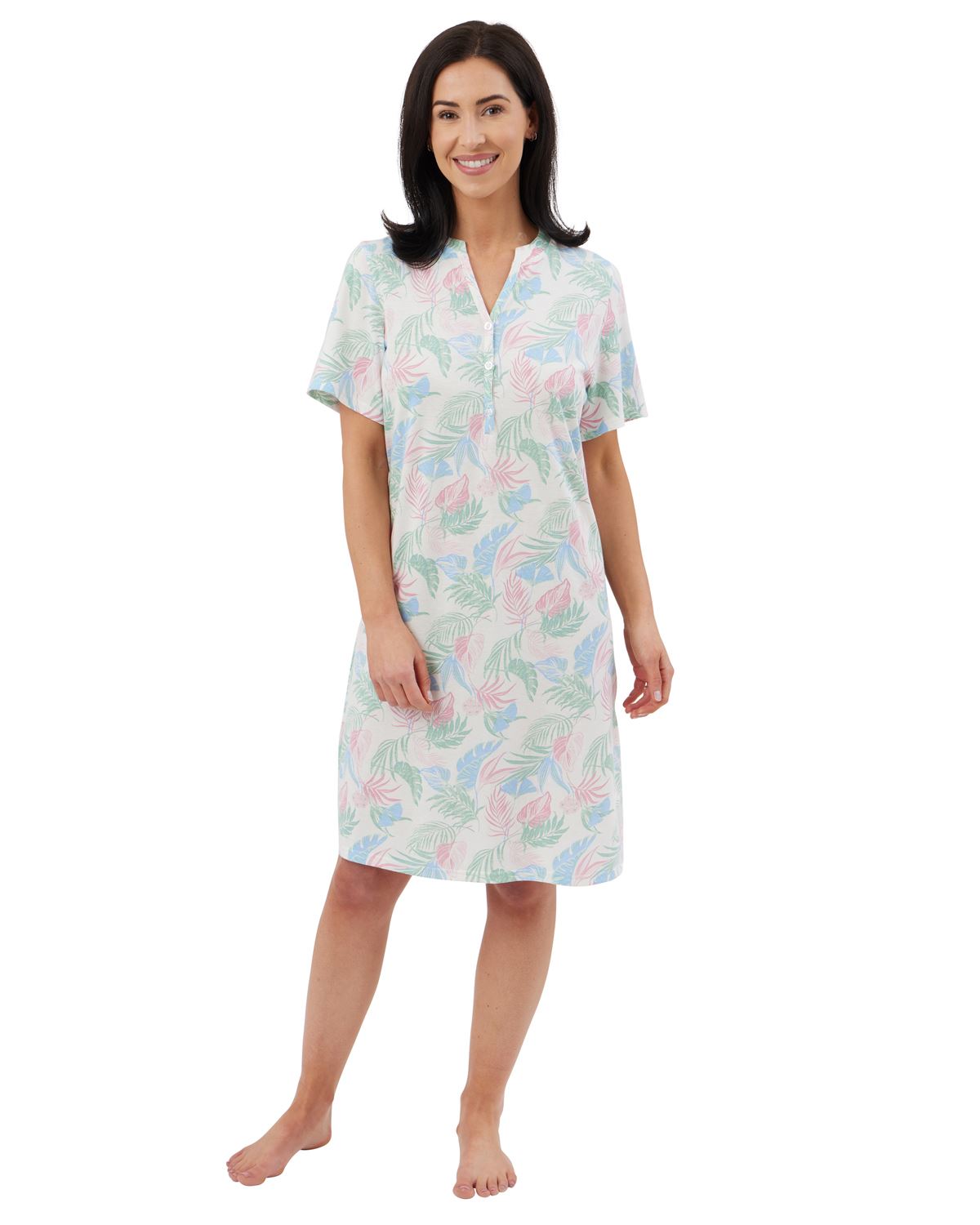 Indigo Sky Womens Tropical Jersey Nightshirt
