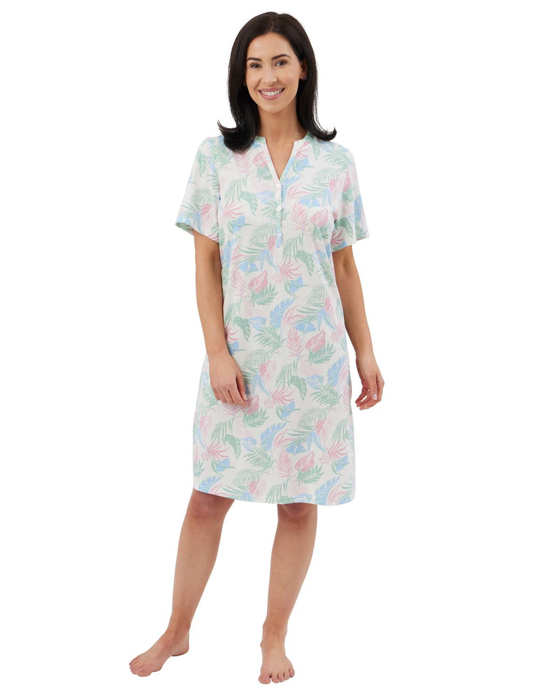 Indigo Sky Womens Tropical Jersey Nightshirt