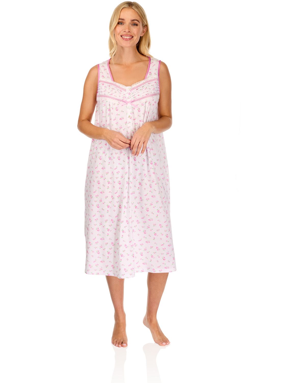 La Marquise Womens 'Vintage Blossoms' Sleeveless Nightie