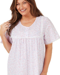 Marlon Womens Short Sleeve 45" Woven Nightie