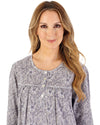 Slenderella Womens Indi Print 45" Long Sleeve Jersey Nightdress