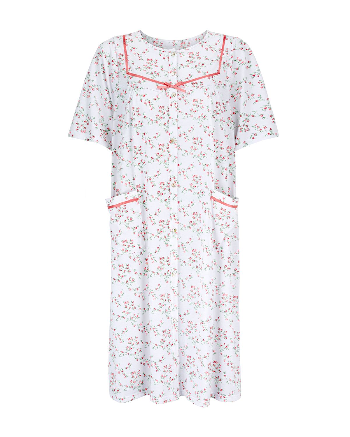 La Marquise Womens 'Moonlit Tulip' Short Sleeve Button Nightdress