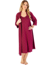 Gaspe by Slenderella Womens Supersoft Star Print 42" Kimono Wrap