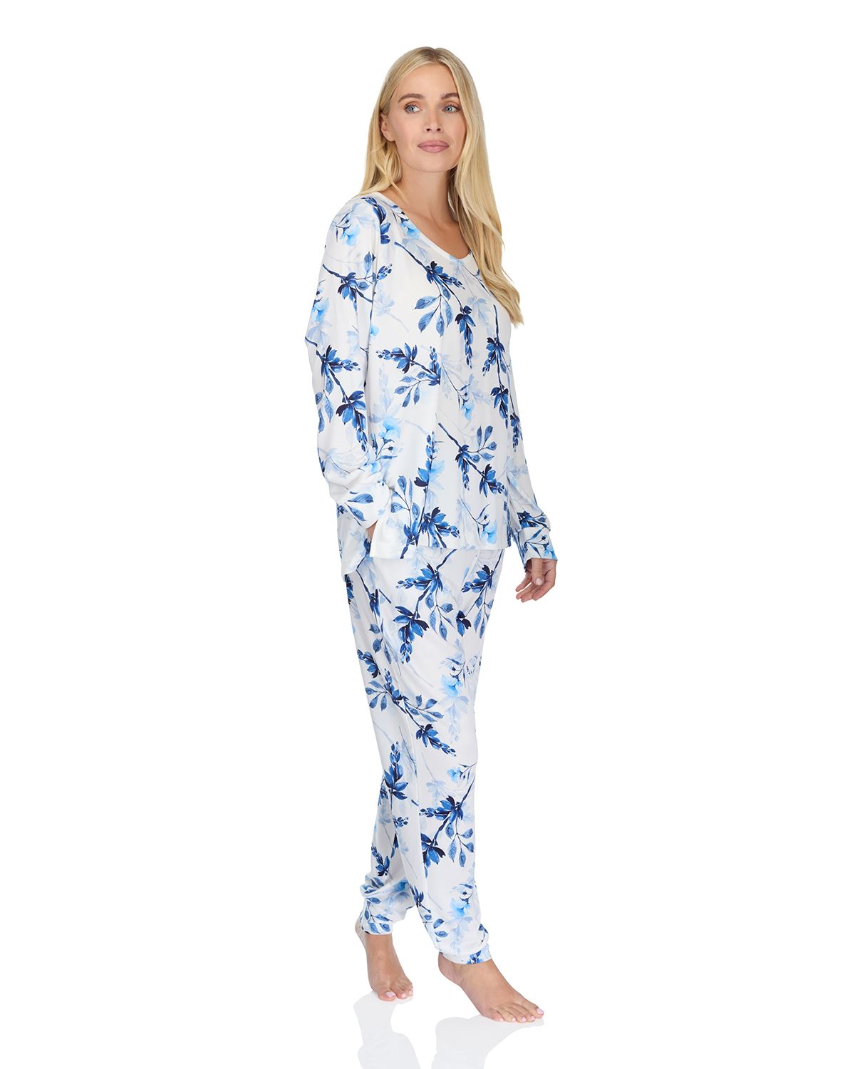 La Marquise Womens 'Berry & Blue' Long Sleeve Pyjamas