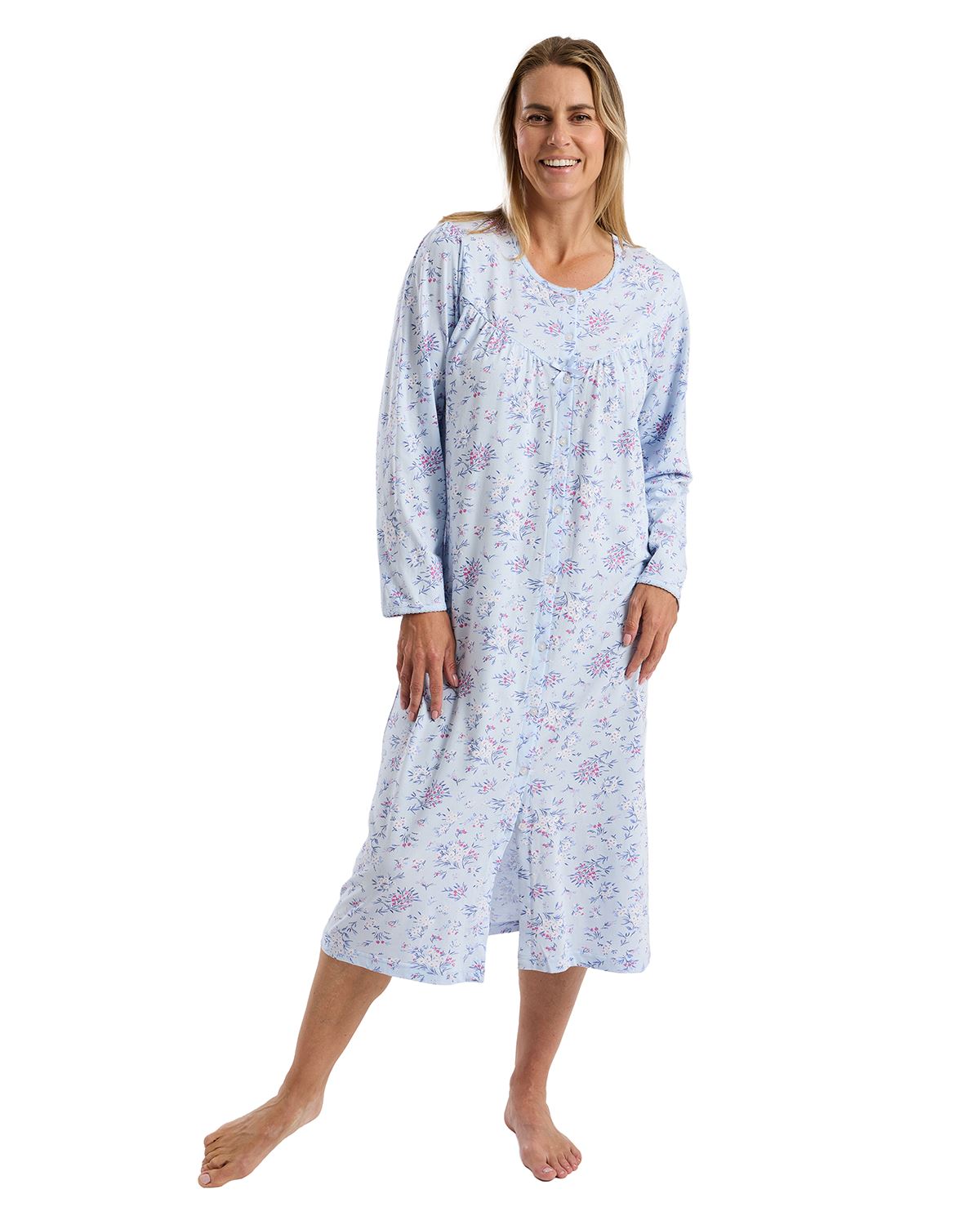 Marlon Women Bouquet Pastel Button Through Nightdress