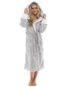 Womens Snowtip Fleece Sherpa Trim Dressing Gown