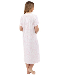 Marlon Womens Sketch Floral 45" Short Sleeve Nightie
