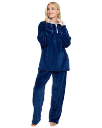 La Marquise Womens 'Blue Leopard' Supersoft Lounge Pyjamas