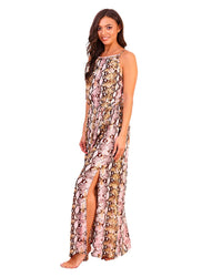 Pistachio Womens Snake Print Maxi Dress