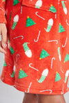 Loungeable Womens Red Christmas Print Dressing Gown