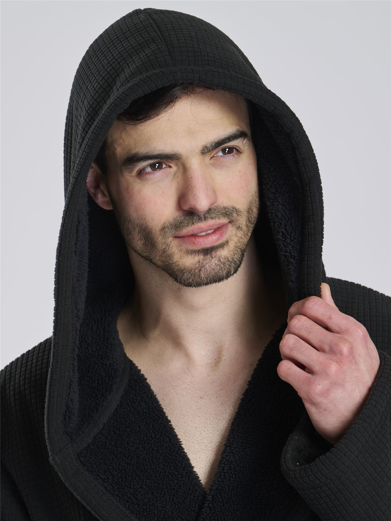 Loungeable Mens Fleece Lined Waffle Dressing Gown