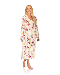 La Marquise Womens 'Berry & Blue' 43" & 50" Long Sleeve Jersey Nightie