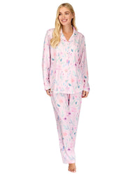 La Marquise Womens 'Watercolours' Long Sleeve Button Pyjamas
