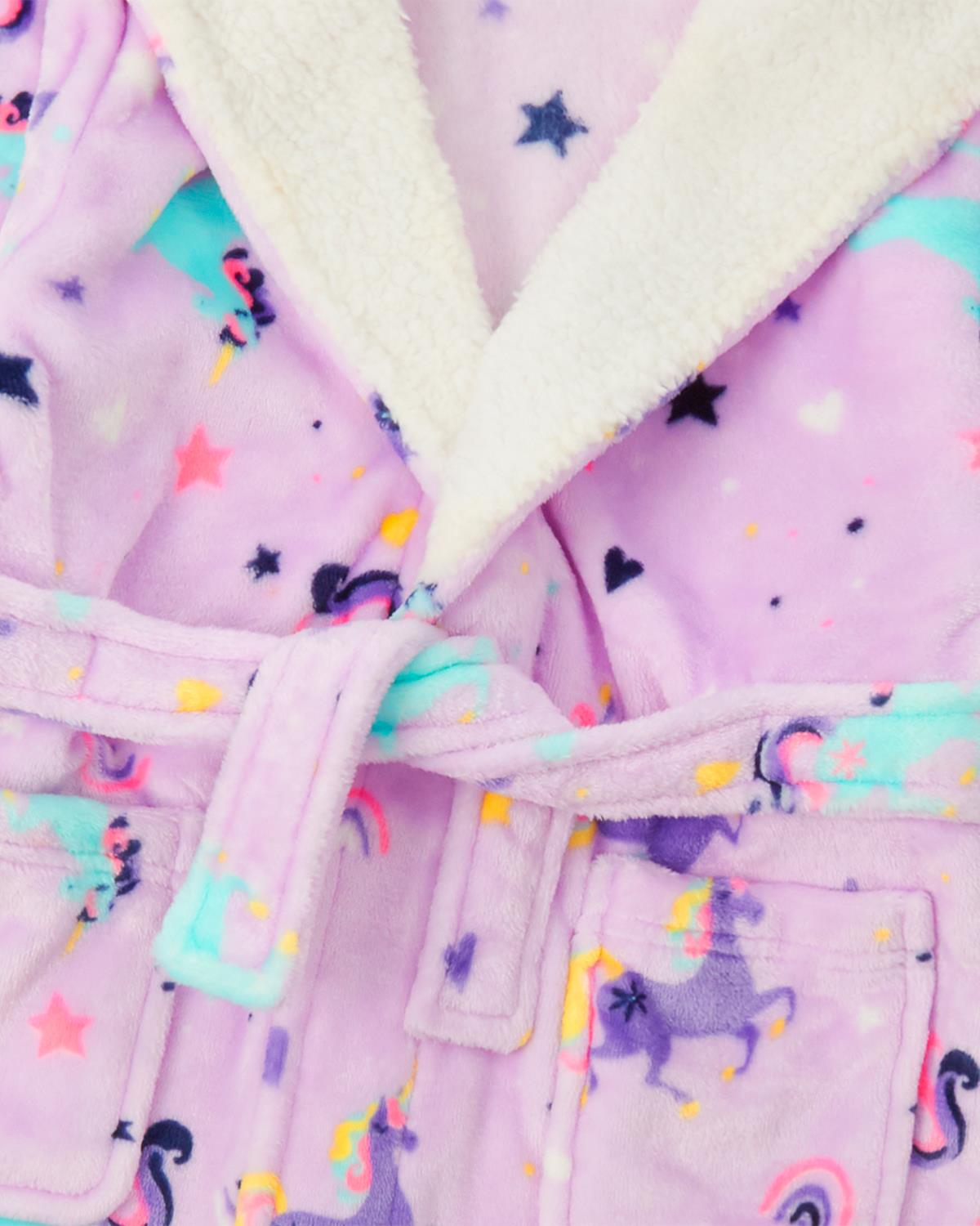 Girls Lilac Unicorn Dressing Gown