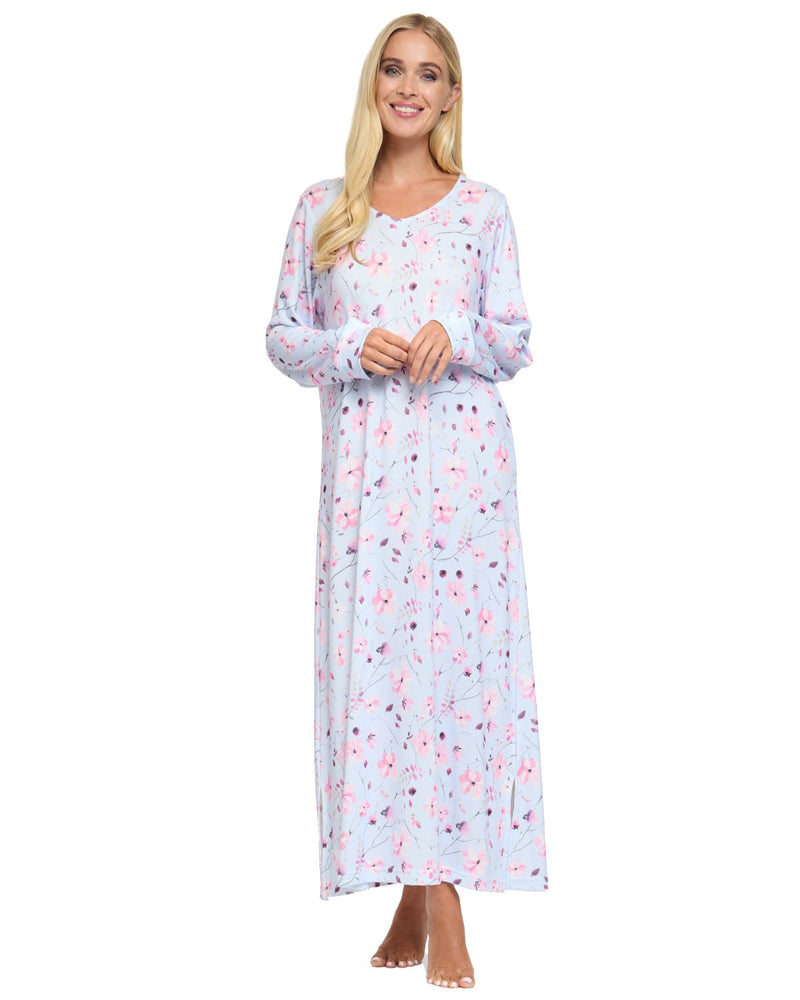 La Marquise Womens 'Floral Reflections' Long Sleeve Nightie