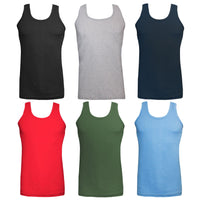 Slumber Hut Mens 6 Pack 100% Cotton Jersey Vests