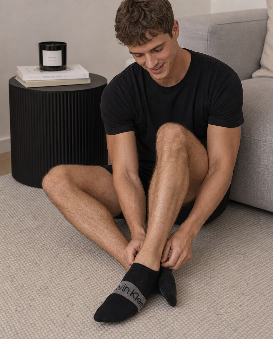Calvin Klein Mens 2 Pack Footie High Cut Socks