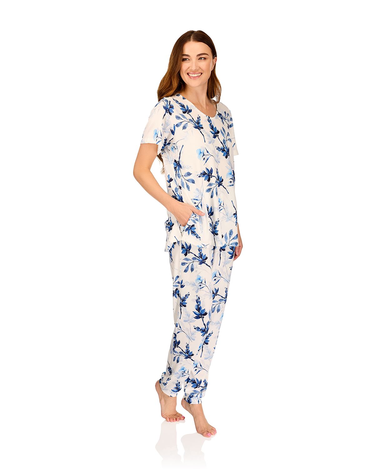 La Marquise Womens 'Berry & Blue' Short Sleeve Pyjamas