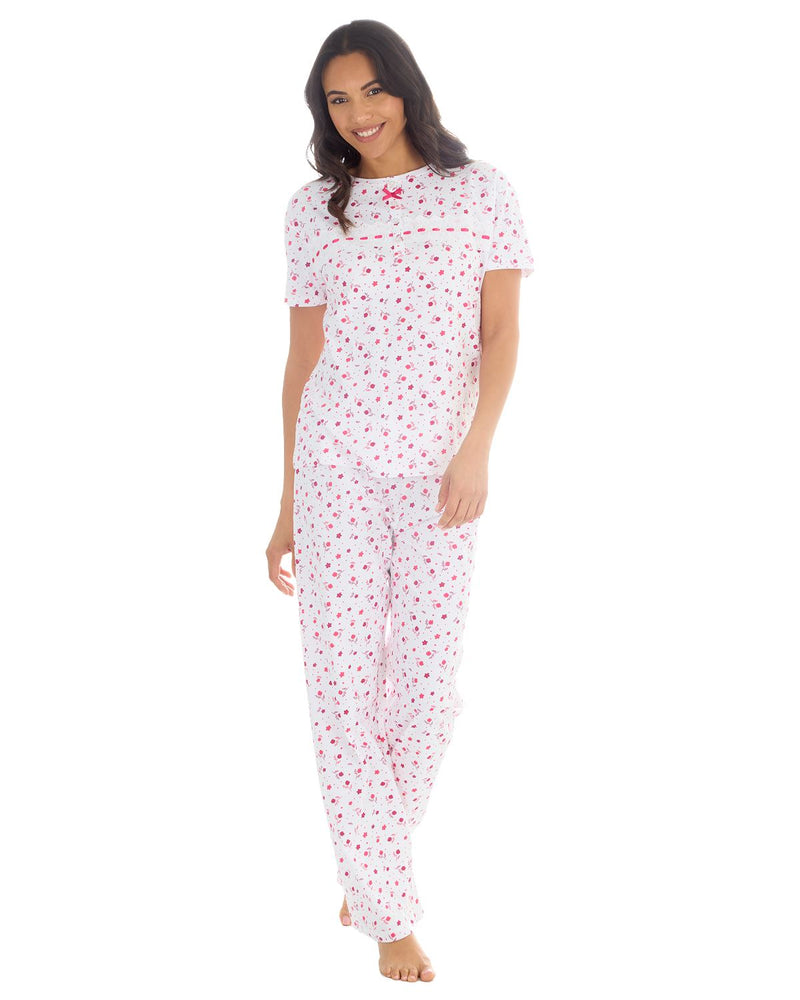 Cottonique Womens Jersey Cotton Floral Pyjamas