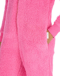 Huggable Womens Borg Zip Hooded Onesies