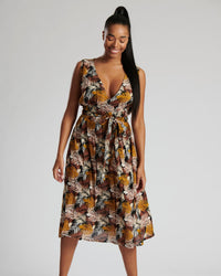 Pistachio Womens Wide Cross Over Print Dress