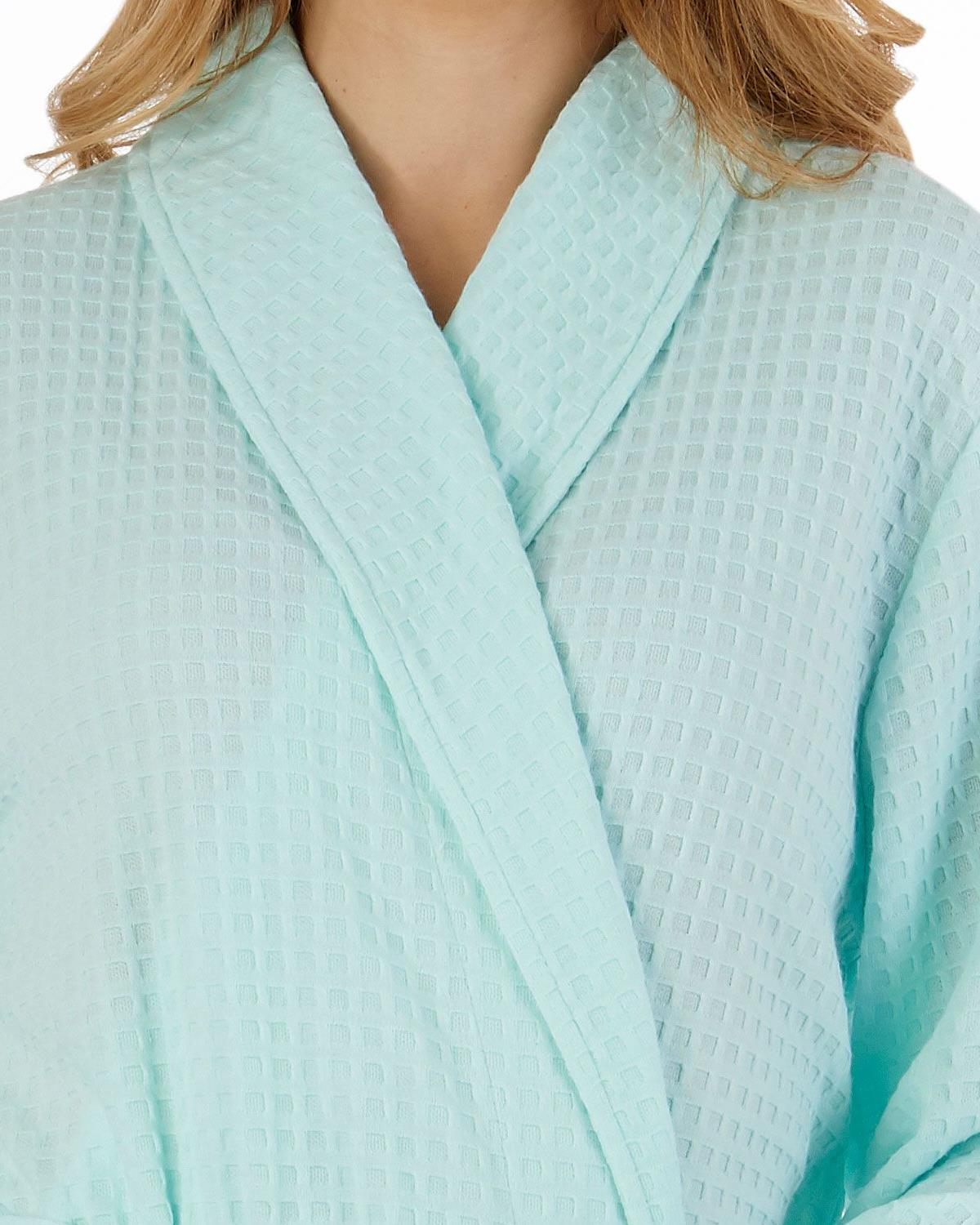 Slenderella Womens Shawl Collar Waffle Dressing Gown