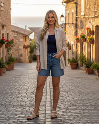 Indigo Roc Womens Relaxed Fit Linen Shirt