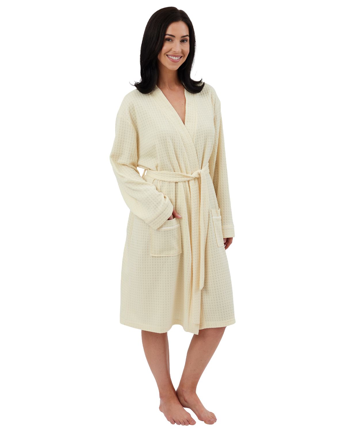 Indigo Sky Womens Waffle Knitted Robe
