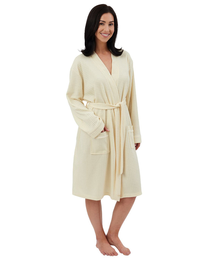Indigo Sky Womens Waffle Knitted Robe
