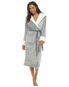 Womens Polished Fleece Sherpa Trim Dressing Gown