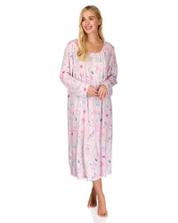 La Marquise Womens 'Watercolours' 43" & 50" Long Sleeve Jersey Nightie