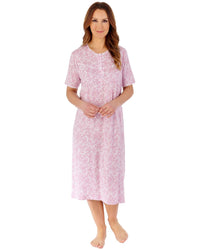 Slenderella Womens Bamboo Cotton 42" Short Sleeve Nightdress