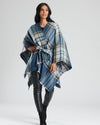 South Beach Womens Check Belted Waist Poncho