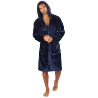 Slumber Hut Mens Polished Hooded Dressing Gown