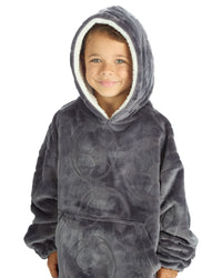Huggable Kids Embossed Football Oversized Hoodie
