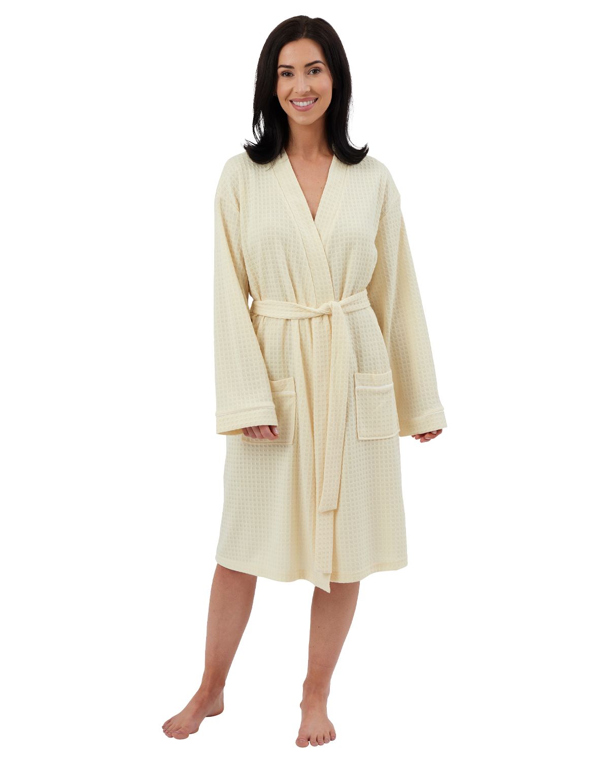 Indigo Sky Womens Waffle Knitted Robe