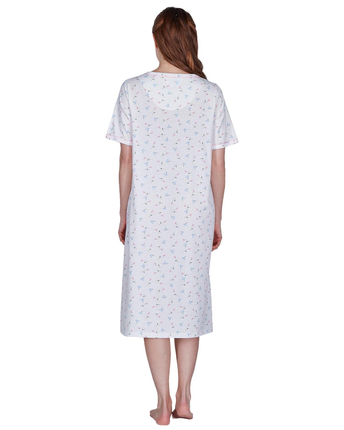 La Marquise Womens Flower Leaf Jersey Short Sleeve Nightie