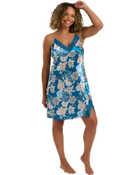 Indigo Sky Womens Lydia Satin Chemise