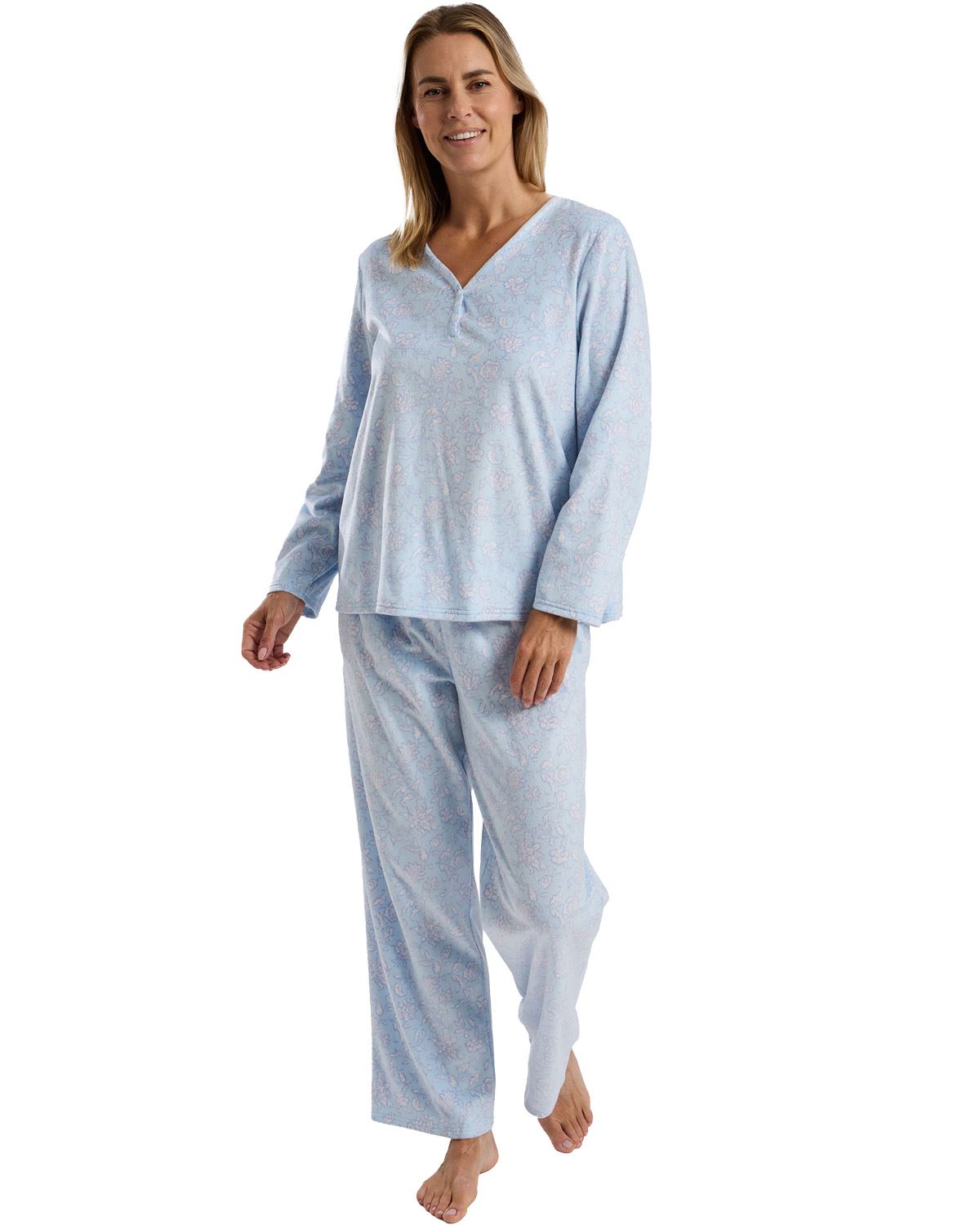 Marlon Womens Delicate Floral Fleece Pyjamas