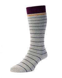 HJ Hall Womens Cotton Striped Welly Socks