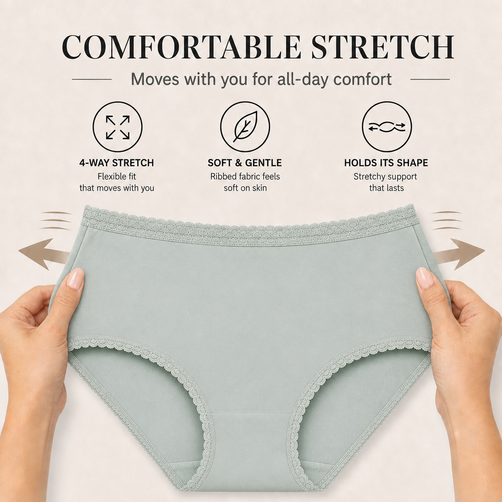 Anucci Womens Lace Trim Full Briefs
