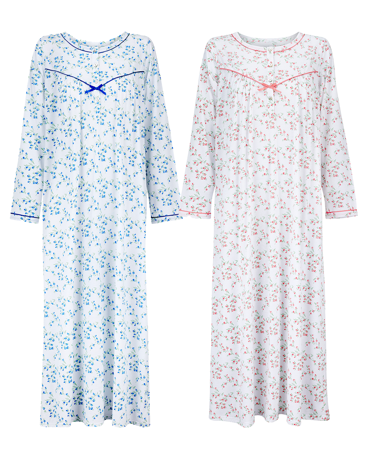La Marquise Womens 'Moonlit Tulip' 50" Long Sleeve Jersey Nightie