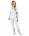 Marlon Womens Sketch Floral Jersey Cropped Pyjamas