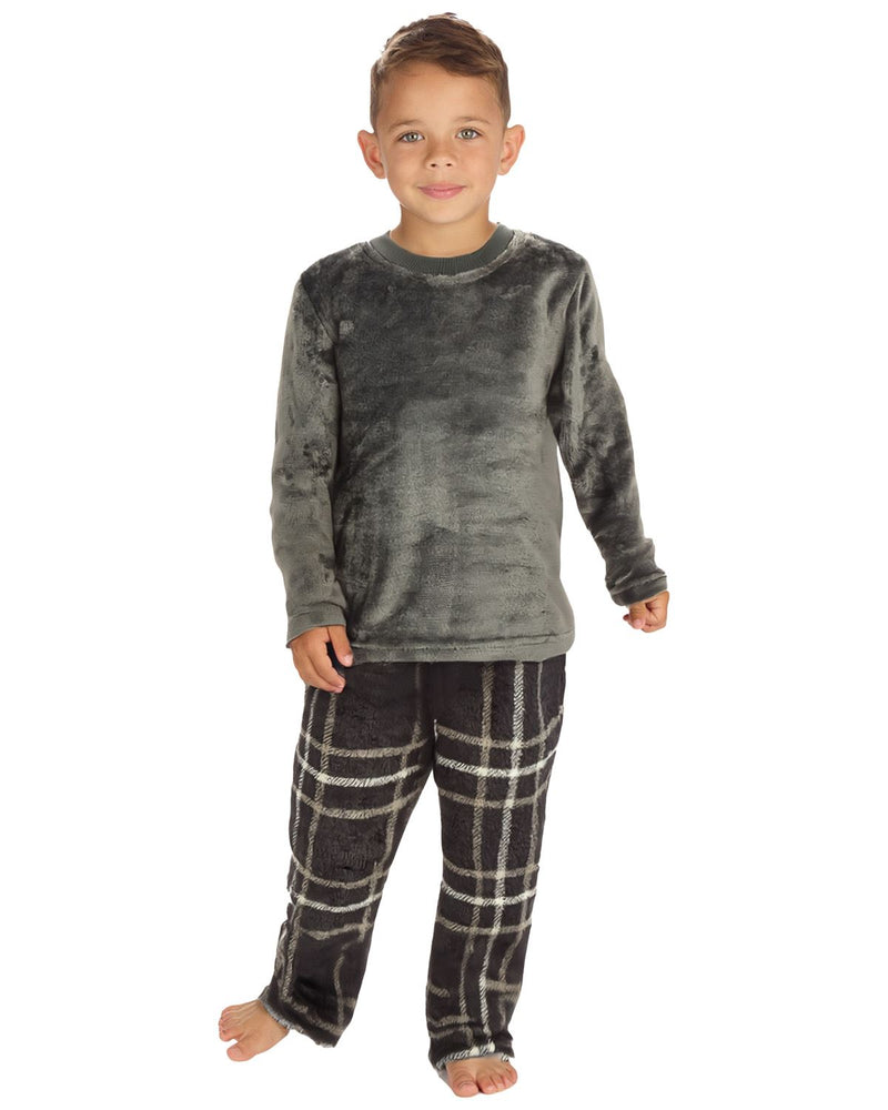 Cargo Bay Boys Polished Fleece Check Pyjamas